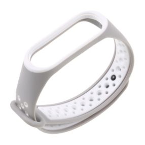   Xiaomi Mi Band 3 Óraszíj - Pótszíj TwoTone Style Szürke/Fehér