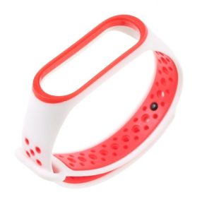   Xiaomi Mi Band 3 Óraszíj - Pótszíj TwoTone Style Fehér/Piros