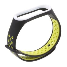   Xiaomi Mi Band 3 Óraszíj - Pótszíj TwoTone Style Fekete/Sárga