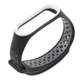   Xiaomi Mi Band 3 Óraszíj - Pótszíj TwoTone Style Fekete/Fehér