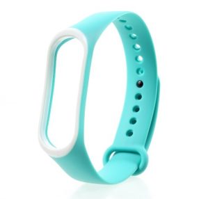 Xiaomi Mi Band 3 Pótszíj - Óraszíj BiColor Fehér/Cián