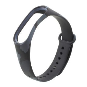   Szilikon Pótszíj - Óraszíj Xiaomi Mi Band 3 Camouflage Style Szürke