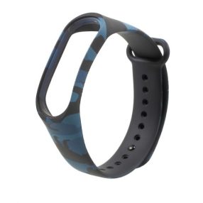   Szilikon Pótszíj - Óraszíj Xiaomi Mi Band 3 Camouflage Style Kék