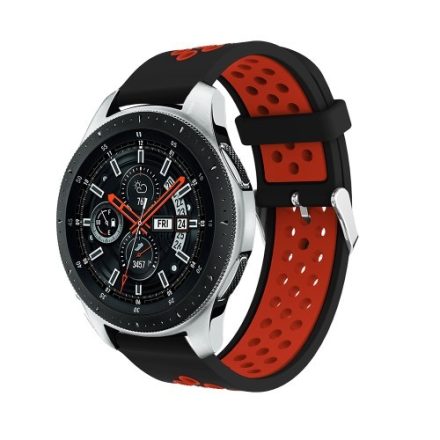 Pótszíj - Szilikon Óraszíj Samsung Galaxy Watch 46mm TwoTone Series Fekete/Piros