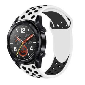   Huawei Watch GT Óraszíj - Szilikon Pótszíj Trendy Sport Style Fekete/Fehér