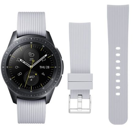 Samsung Galaxy Watch 42mm Óraszíj - Pótszíj Szilikon Stripe Texture Style RMPACK Szürke