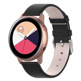   Samsung Galaxy Watch Active Óraszíj Pótszíj - Bőr Elegant Series Fekete