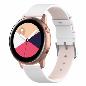   Samsung Galaxy Watch Active Óraszíj Pótszíj - Bőr Elegant Series Fehér