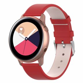   Samsung Galaxy Watch Active Óraszíj Pótszíj - Bőr Elegant Series Piros