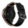 Samsung Galaxy Watch Active Óraszíj Pótszíj - Sewn Edges Bőrszíj Fekete