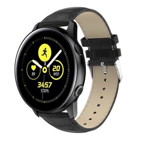   Samsung Galaxy Watch Active Óraszíj Pótszíj - Krokodil Bőrmintázattal Fekete