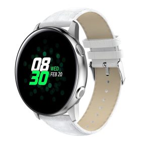   Samsung Galaxy Watch Active Óraszíj Pótszíj - Krokodil Bőrmintázattal Fehér