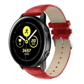   Samsung Galaxy Watch Active Óraszíj Pótszíj - Krokodil Bőrmintázattal Piros