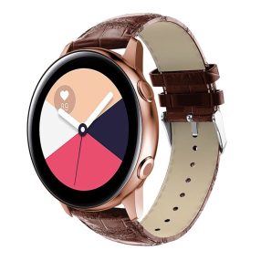   Samsung Galaxy Watch Active Óraszíj Pótszíj - Krokodil Bőrmintázattal Barna