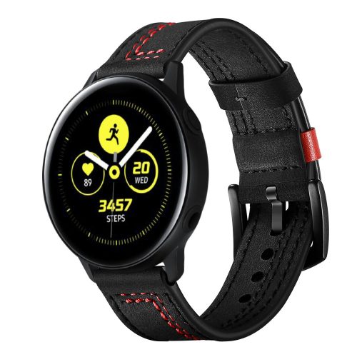 Samsung Galaxy Watch Active Óraszíj Pótszíj - Bőrszíj RMPACK Man Style Fekete