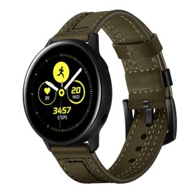   Samsung Galaxy Watch Active Óraszíj Pótszíj - Bőrszíj RMPACK Man Style Zöld