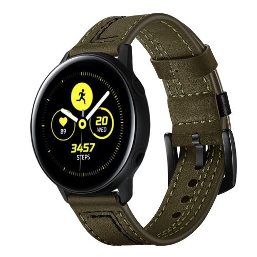 Samsung Galaxy Watch Active Óraszíj Pótszíj - Bőrszíj RMPACK Man Style Zöld