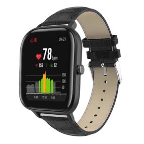   Huawei Amazfit GTS Pótszíj - Óraszíj Krokodil Bőrmintás Fekete