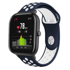   Huawei Amazfit GTS Óraszíj - Pótszíj Szilikon Lyukacsos DualColor Kék/Fehér