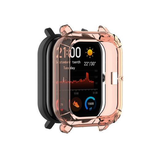 Huawei Amazfit GTS Okosóra Előlapi Védőkeret - Cover Protection Rózsaszín