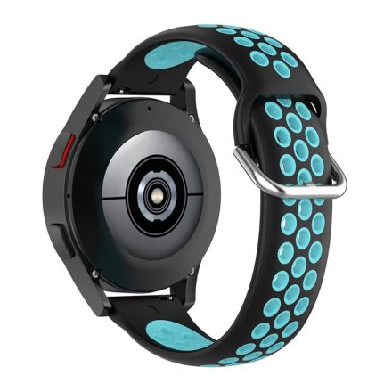 RMPACK Samsung Galaxy Watch4 40mm,42mm Óraszíj Szilikon Pótszíj Sport Hollow Style Fekete/Cián