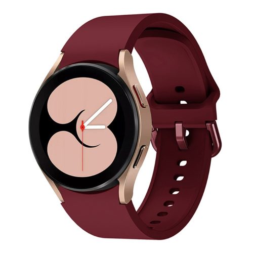 RMPACK Samsung Galaxy Watch4 Classic 46mm 42mm / 44mm 40mm Óraszíj Szilikon Pótszíj Elegance Series Bordó