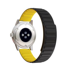   RMPACK Samsung Galaxy Watch4 Classic 46mm 42mm / 44mm 40mm Mágneses Szíj Pótszíj Szilikon Óraszíj Fekete/Sárga