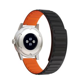   RMPACK Samsung Galaxy Watch4 Classic 46mm 42mm / 44mm 40mm Mágneses Szíj Pótszíj Szilikon Óraszíj Fekete/Narancsssárga