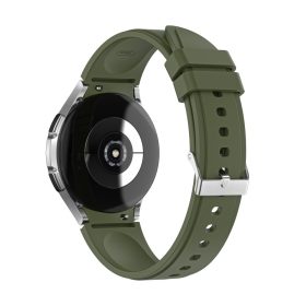   RMPACK Samsung Galaxy Watch4 40mm 42mm / Watch4 Classic 44mm Classic 46mm Óraszíj Szilikon Pótszíj TrendyStyle OlajZöld