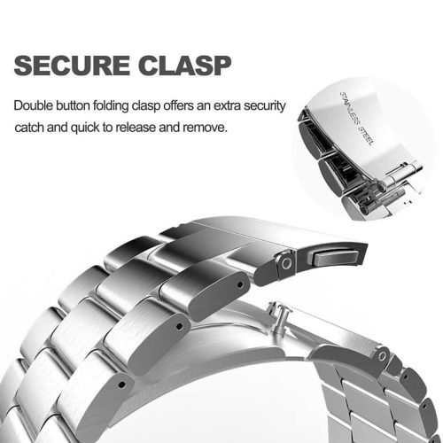 RMPACK Samsung Galaxy Watch4 40mm 42mm / Watch4 Classic 44mm Classic 46mm Fémszíj Pótszíj Óraszíj Ezüst