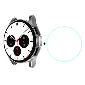   RMPACK Samsung Galaxy Watch4 Classic 46mm Védőkeret + Üvegfólia Képernyővédő Tempered Glass Ezüst