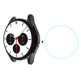   RMPACK Samsung Galaxy Watch4 Classic 46mm Védőkeret + Üvegfólia Képernyővédő Tempered Glass Fekete