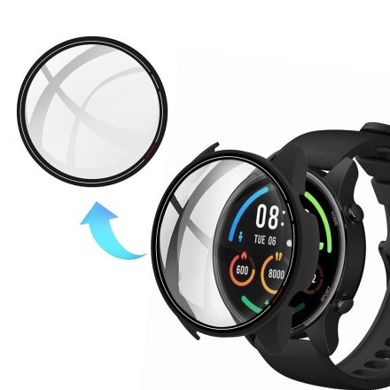 RMPACK Xiaomi Mi Watch Védőkeret Protetive Cover 2in1 Üvegfóliával Tempered Glass 2in1 Fekete
