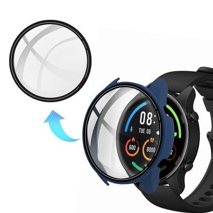 RMPACK Xiaomi Mi Watch Védőkeret Protetive Cover 2in1 Üvegfóliával Tempered Glass 2in1 Kék