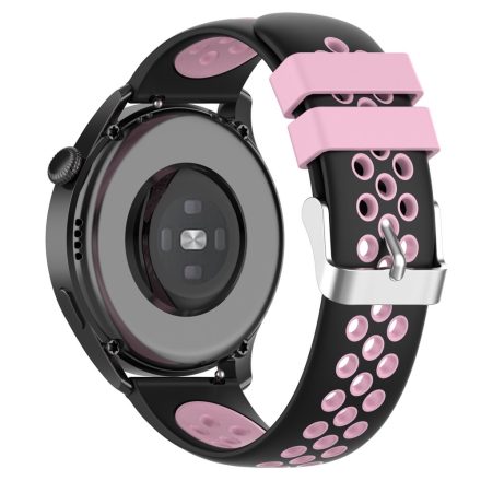 RMPACK Huawei Watch GT3 46mm Pótszíj Szilikon Óraszíj Sport Hollow Style Fekete/Rózsaszín