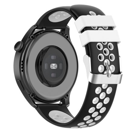 RMPACK Huawei Watch GT3 46mm Pótszíj Szilikon Óraszíj Sport Hollow Style Fekete/Fehér