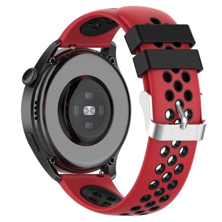RMPACK Huawei Watch GT3 46mm Pótszíj Szilikon Óraszíj Sport Hollow Style Piros/Fekete