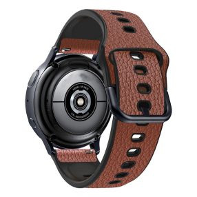   RMPACK Huawei Watch GT3 46mm Pótszíj Bőrszíj Óraszíj Megerősített Záródással Litchi Style Barna