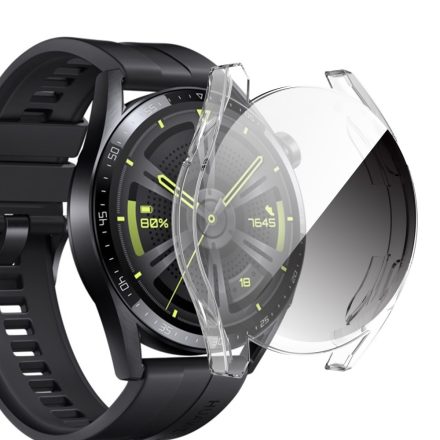 RMPACK Huawei Watch GT3 46mm Védőkeret Soft TPU Szilikon Előlapvédelemmel 3D FullSize Áttetsző