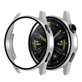   RMPACK Huawei Watch GT3 46mm Védőkeret + Tempered Glass Üveg Scratch-Proof 3D Ezüst