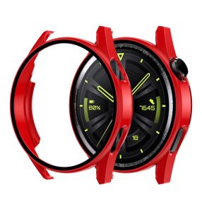   RMPACK Huawei Watch GT3 46mm Védőkeret + Tempered Glass Üveg Scratch-Proof 3D Piros