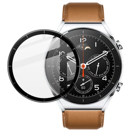 RMPACK Xiaomi Watch S1 Kijelzővédő Üvegfólia Tempered Glass IMAK 3D Keret Fekete