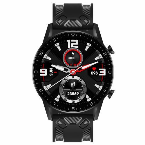 RMPACK Univerzális 22mm Óraszíj Pótszíj Szilikon Carbon Meteor Sport Fekete