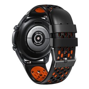   RMPACK Óraszíj Pótszíj Univerzális 22mm Szilikon DualColor Holes Style Fekete/Narancssárga