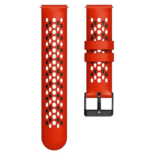 RMPACK Óraszíj Pótszíj Univerzális 22mm Szilikon DualColor Holes Style Piros/Fekete
