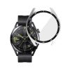 RMPACK Huawei Watch GT 3 46mm Védőkeret + Tempered Glass Kijelzővédő Üvegfólia Shockproof Series Ezüst