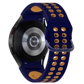   RMPACK 20mm Samsung Galaxy Watch 5 44mm / Watch 5 40mm / Watch 5 Pro 45mm Pótszíj - Szilikon Szíj Óraszíj - Dual Hole Sport Woman Style Kék/Barna