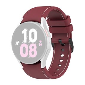   RMPACK 20mm Samsung Galaxy Watch 5 44mm / Watch 5 40mm / Watch 5 Pro 45mm Szilikon Pótszíj Óraszíj Sport Line Series "S" Méret Bordó/Fehér