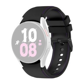   RMPACK 20mm Samsung Galaxy Watch 5 44mm / Watch 5 40mm / Watch 5 Pro 45mm Szilikon Pótszíj Óraszíj Sport Line Series "S" Méret Fekete/Lila