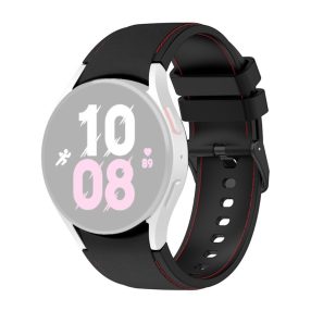   RMPACK 20mm Samsung Galaxy Watch 5 44mm / Watch 5 40mm / Watch 5 Pro 45mm Szilikon Pótszíj Óraszíj Sport Line Series "S" Méret Fekete/Piros